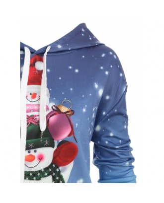 Snowman Front Pocket Christmas Hoodie