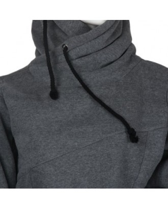 Solid Color Long Sleeve Pullover Hoodie